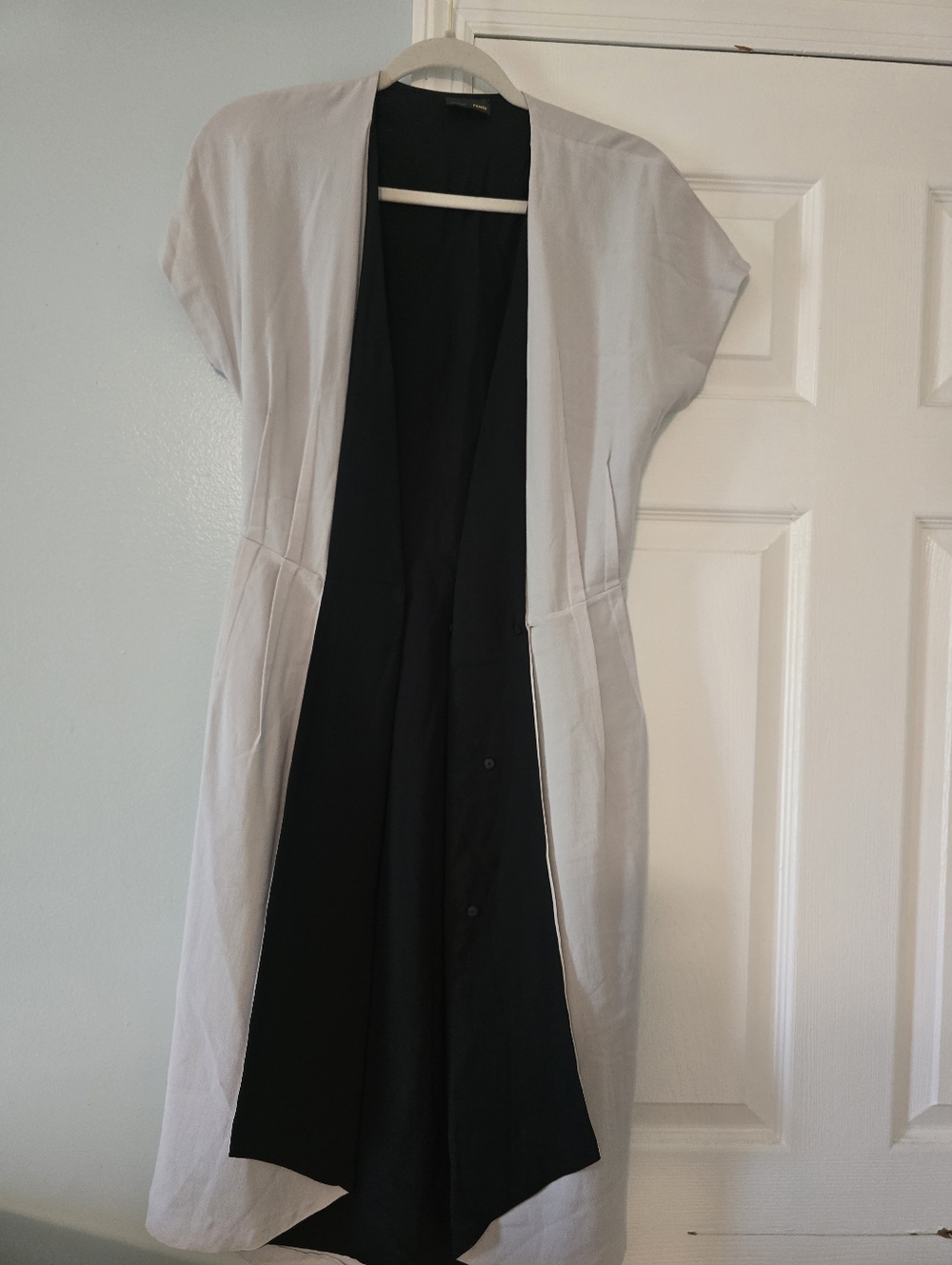 Fendi Two-Tone Asymmetrical Midi Dress in Light Gray and Black